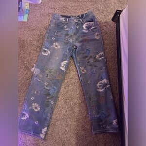 SHEIN flower wide leg jeans size medium